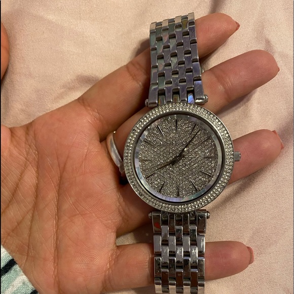 Like new, no tags, Michael Kors silver watch